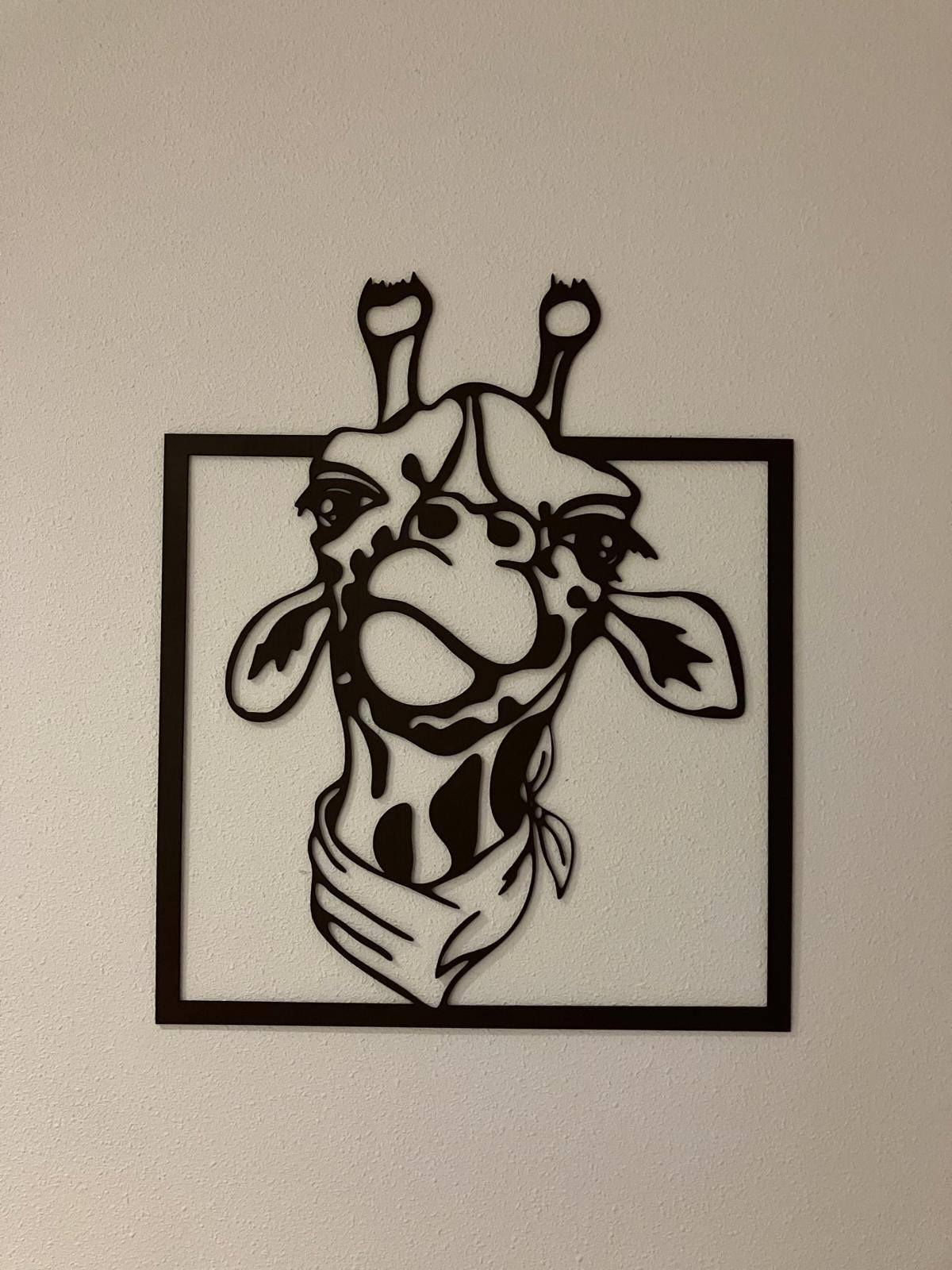 Vrolijke Lasergesneden Giraffe 71x59cm