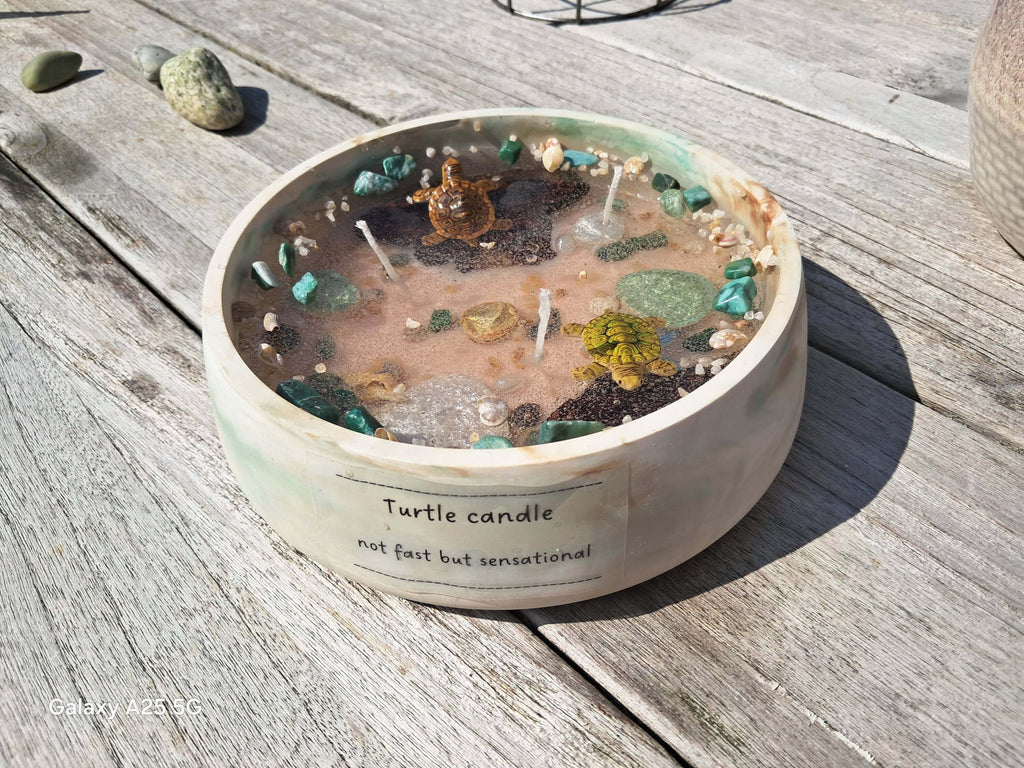 Jelly Wax Kaars in Schildpaddenschaal