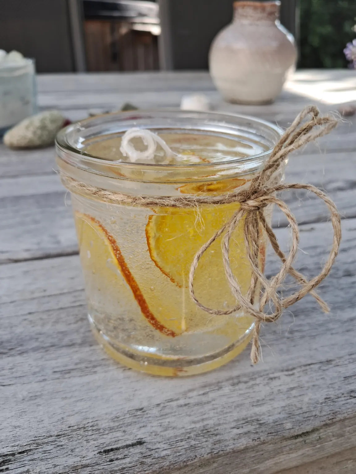 Jelly Wax Kaars met Sinaasappelschijfjes