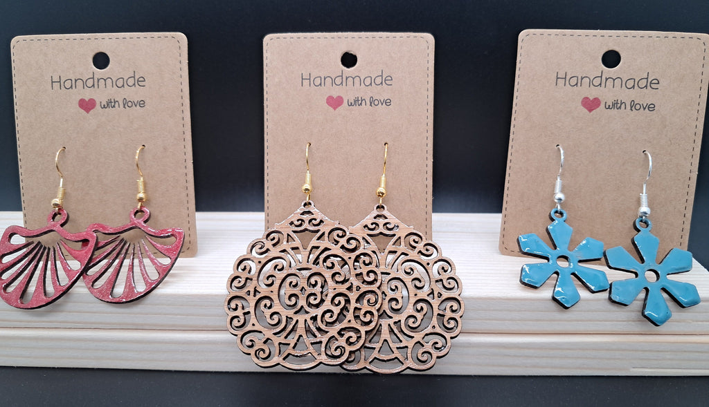 Trendy bamboe oorbellen