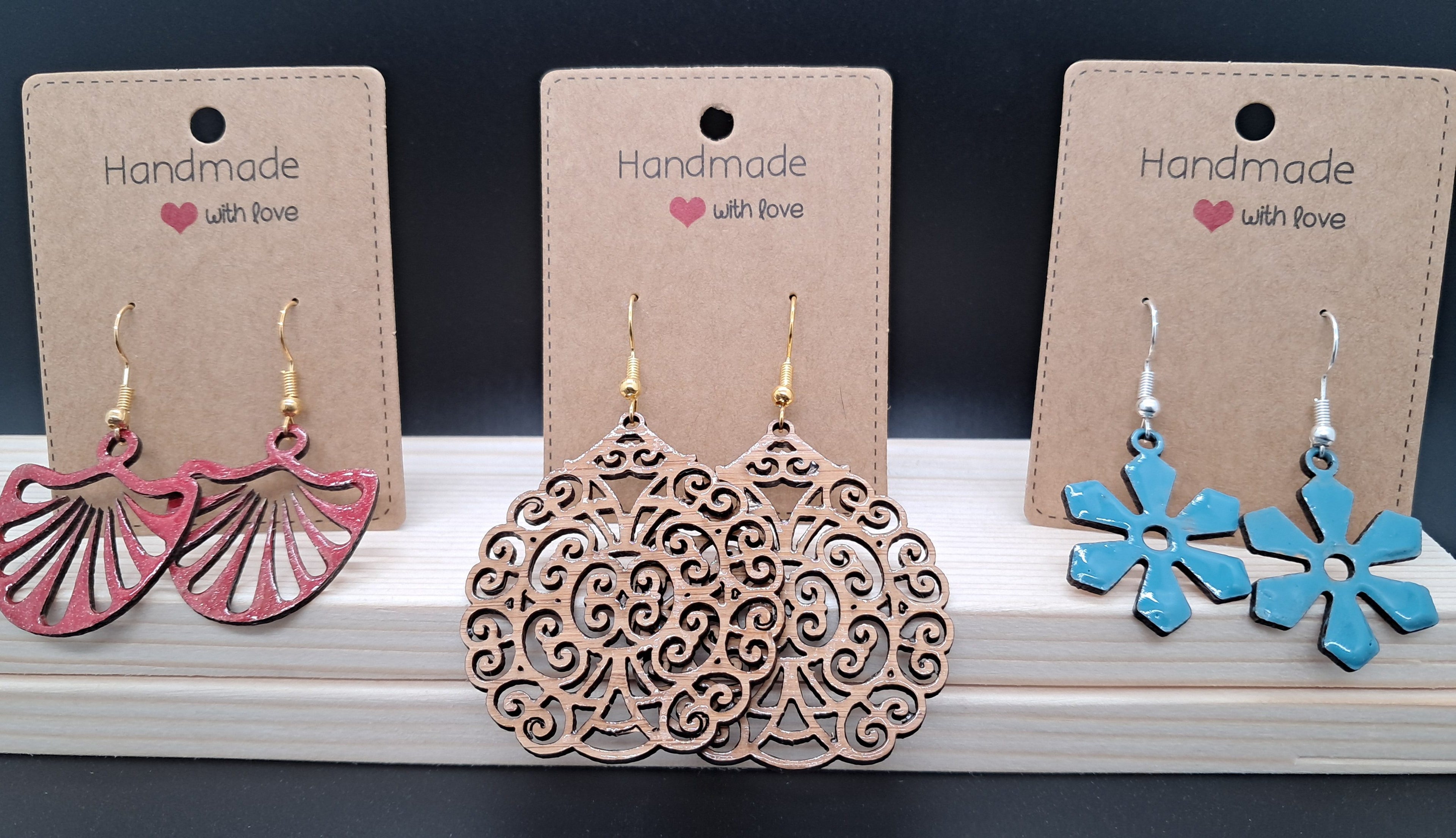 Trendy bamboe oorbellen