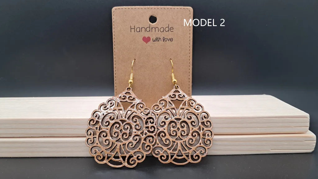 Trendy bamboe oorbellen