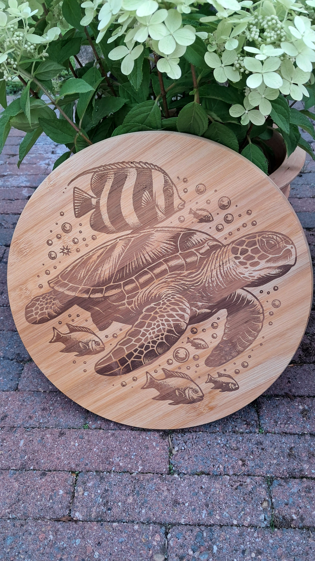 Gepersonaliseerde Houten Serveerplank met Schilpad