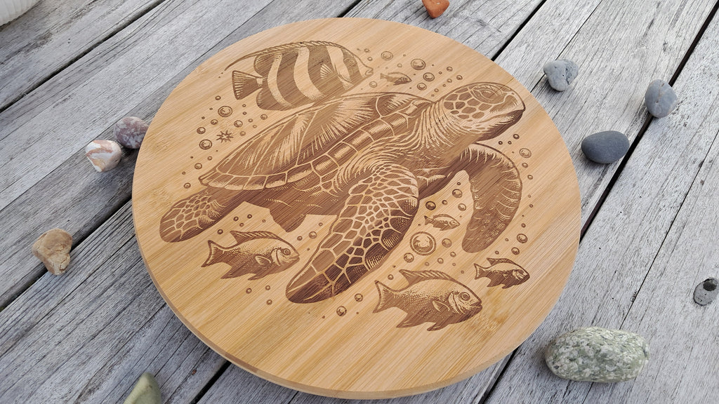 Gepersonaliseerde Houten Serveerplank met Schilpad