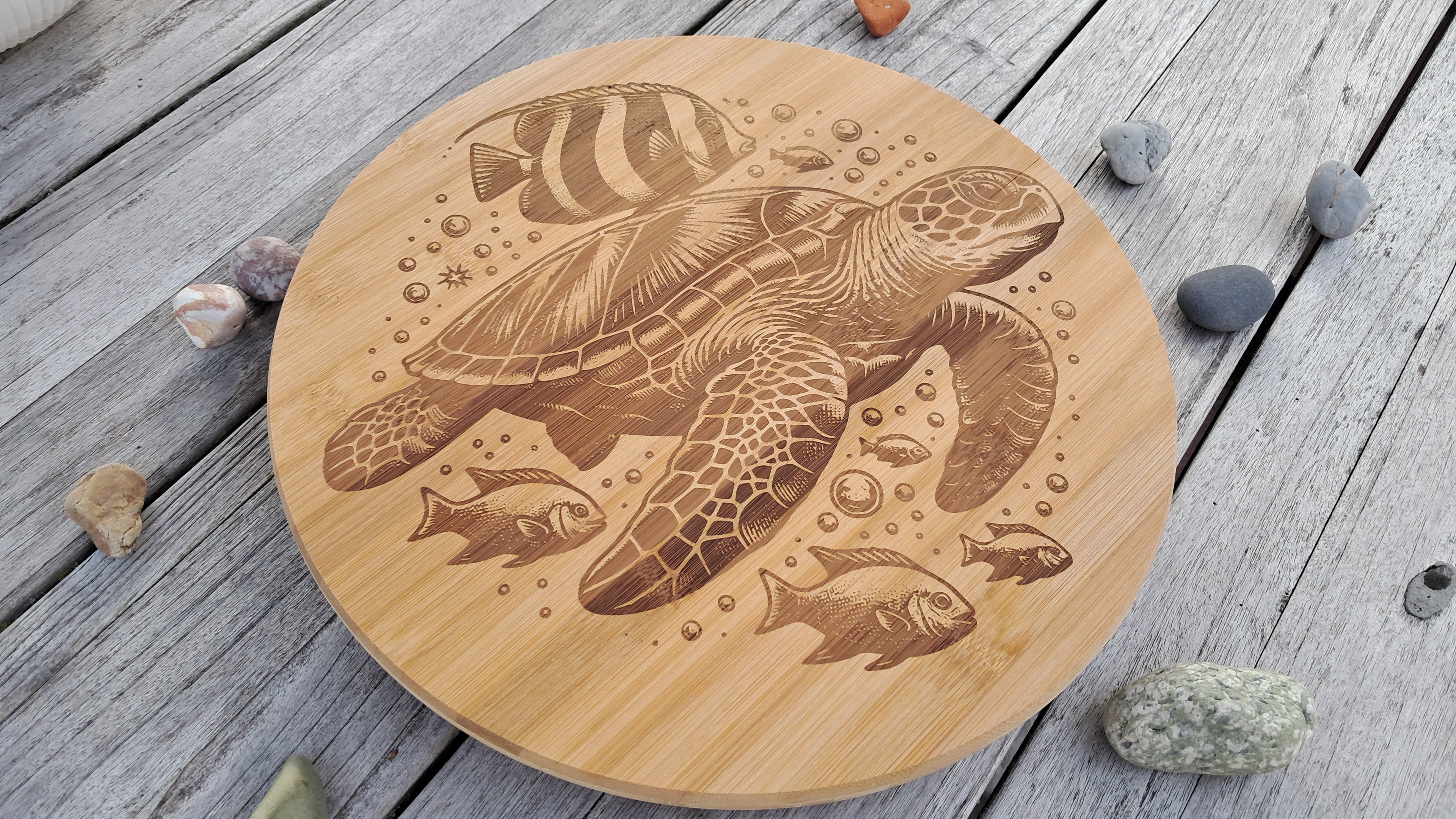 Gepersonaliseerde Houten Serveerplank met Schilpad