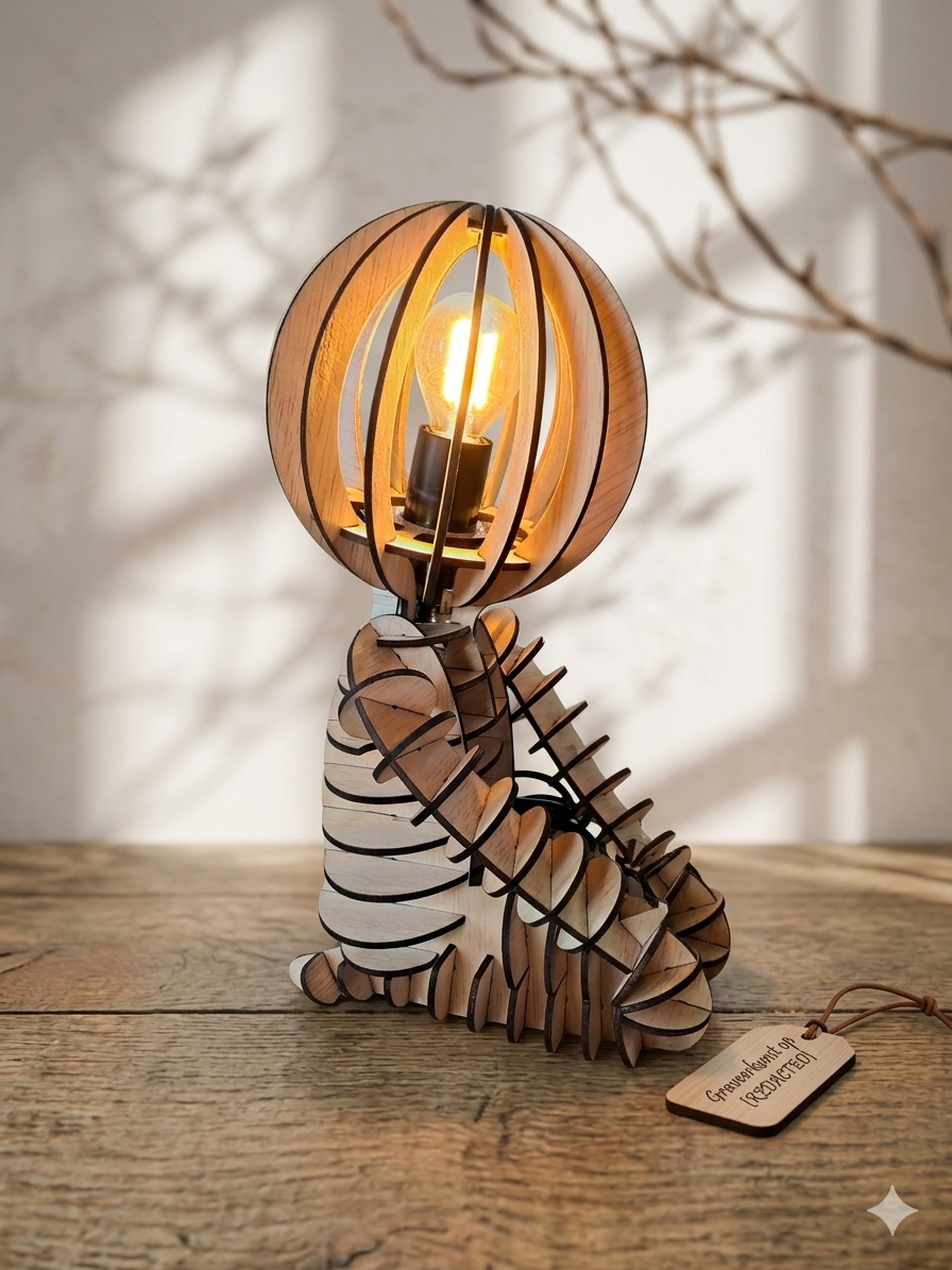 Houten tafellamp
