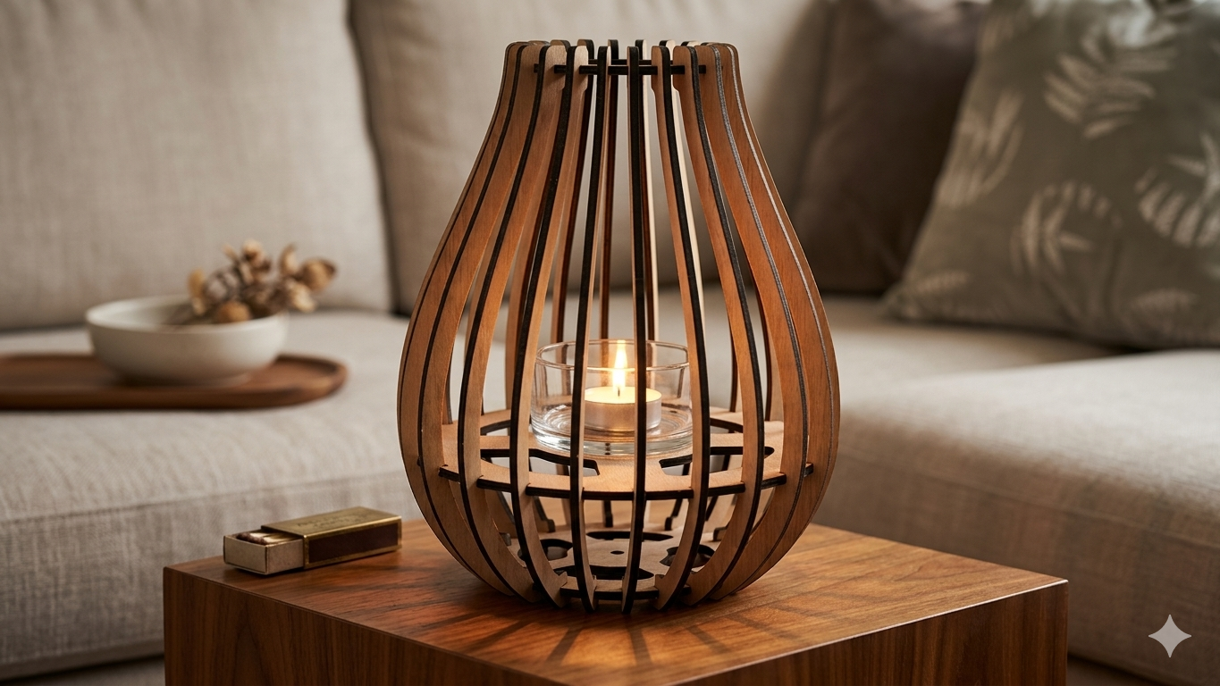 houten tafellamp