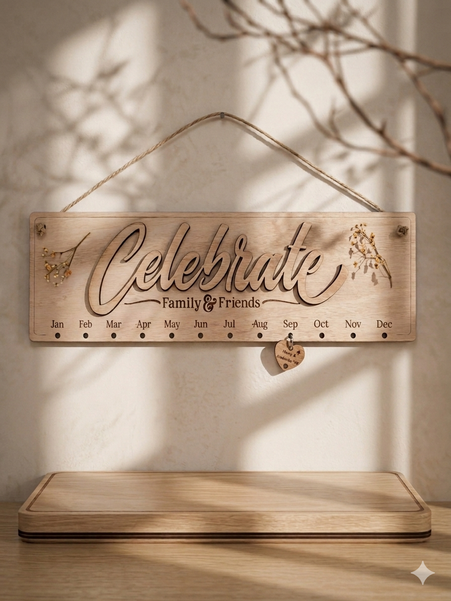 houten verjaardagskalender